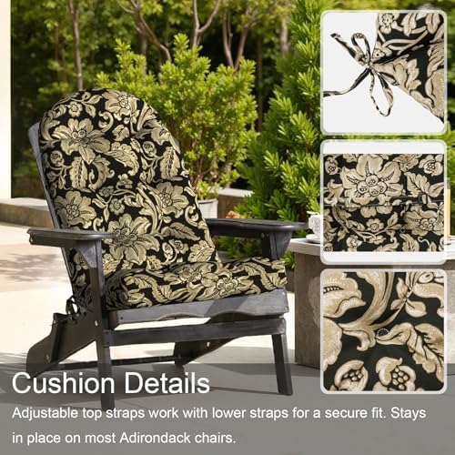 LVTXIII 2 Pack Outdoor Adirondack Chair Cushions, 44x19x4 Inch Water Repellen...