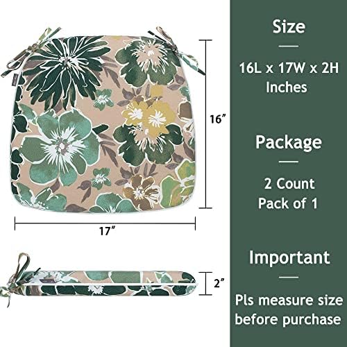 Magpie Fabrics 17"x16"x2" U-Shape Chair Cushions with Ties 2 C...