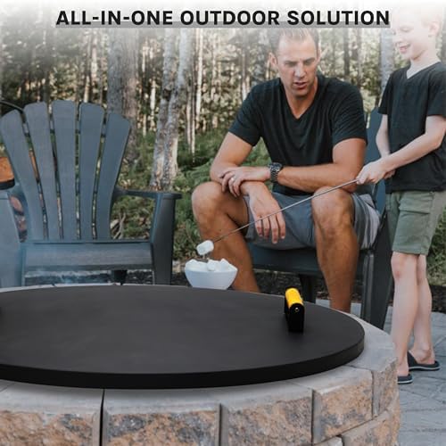 FEBTECH - 30" Round Fire Pit Lid - Heat Resistant Fire Pit Cover Round