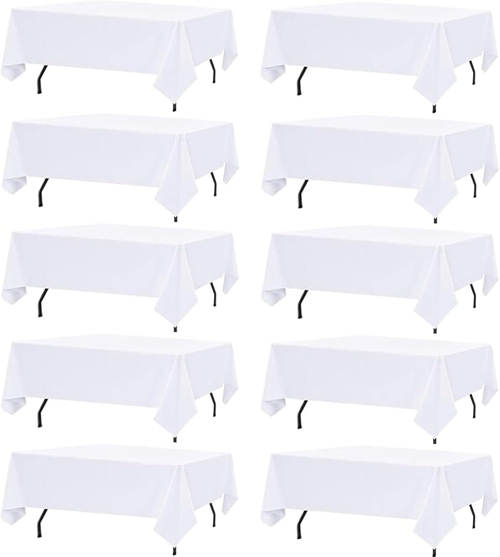 10 Pack White Table Cloth Rectangle Table Cloths for 8 Foot Rectangle Tables ...