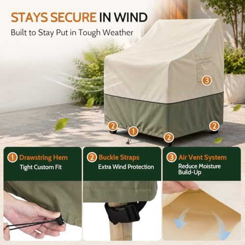 COSFLY Outdoor Furniture Chair Cover Waterproof, 33"W x 34"D x 31&q...