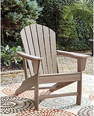 Signature Design by Ashley 1-Piece HDPE Outdoor Adirondack Chair, Driftwood