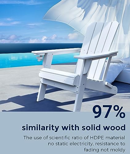 GARDENSTAR Adirondack Chair Oversized Folding Adirondack Chairs Recyclable HD...