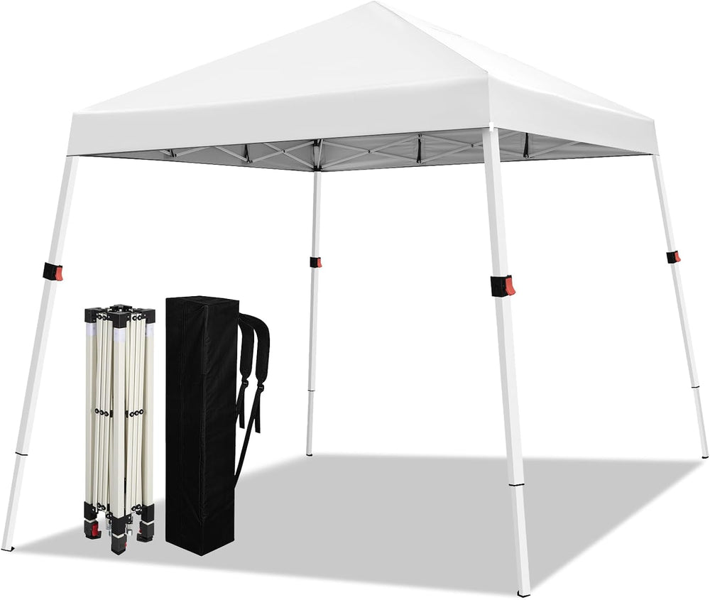 WEIZE 10x10 Slant Legs Pop Up Canopy Tent, 1-Button Push Setup Canopy Tent, A...