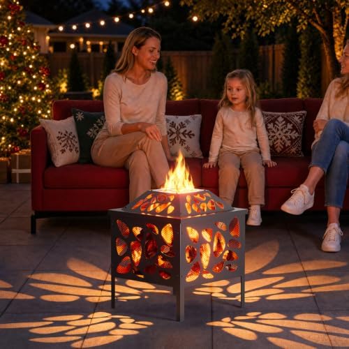15.7 inch Small Fire Pit for Outside, Outdoor Wood Burning