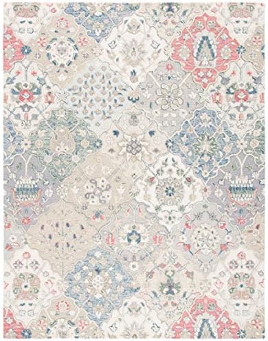 SAFAVIEH Glamour Collection 10' x 14' Ivory/Red GLM622A Handmade Prem...
