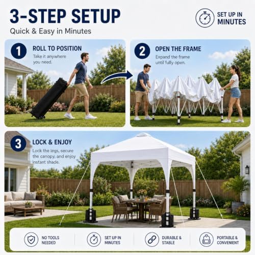 Yaheetech 10x10 Pop Up Canopy Tent for Outdoor Events, White