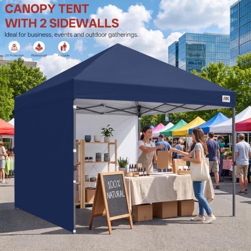 ABCCANOPY Easy Pop up Canopy Tent with 2 Sidewalls for Outdoor Sun Blocking o...