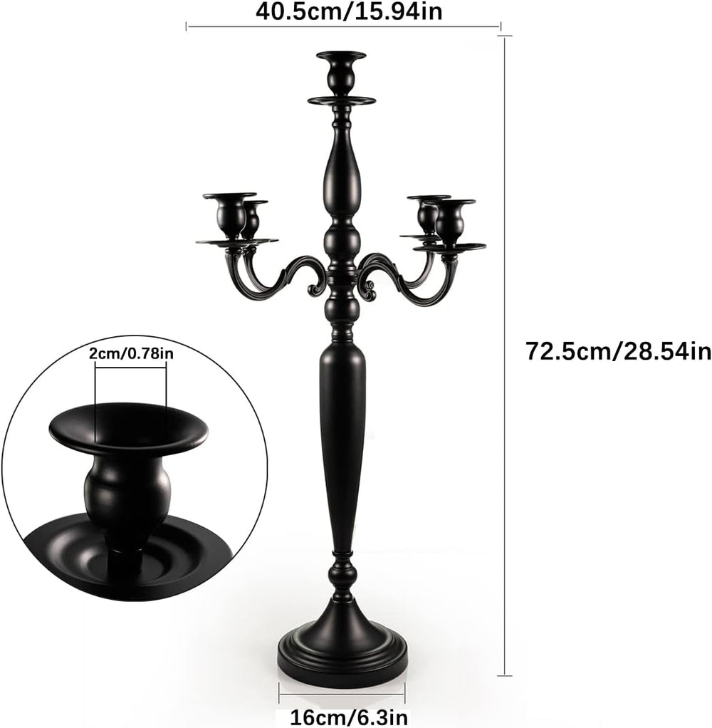 4PCS Black 5-Arm Candelabra Centerpiece for Halloween 28IN