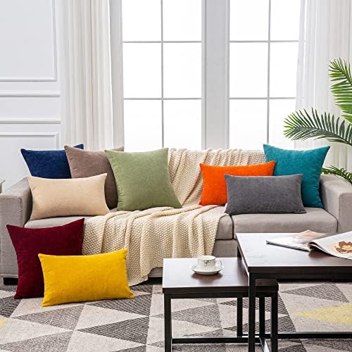 GAWAMAY Decorative Square Throw Pillow Covers 18"x18" Inch Set of 4...