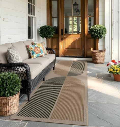 Lahome Enfys Modern Rainbow Easy Jute Rug, 2x8 Hallway Runner Washable Rugs f...