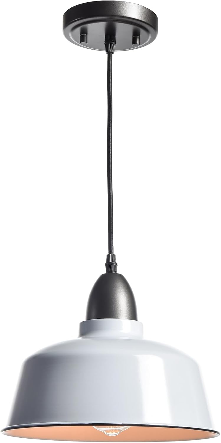 Modern Farmhouse White Pendant Light, Macaron Dome