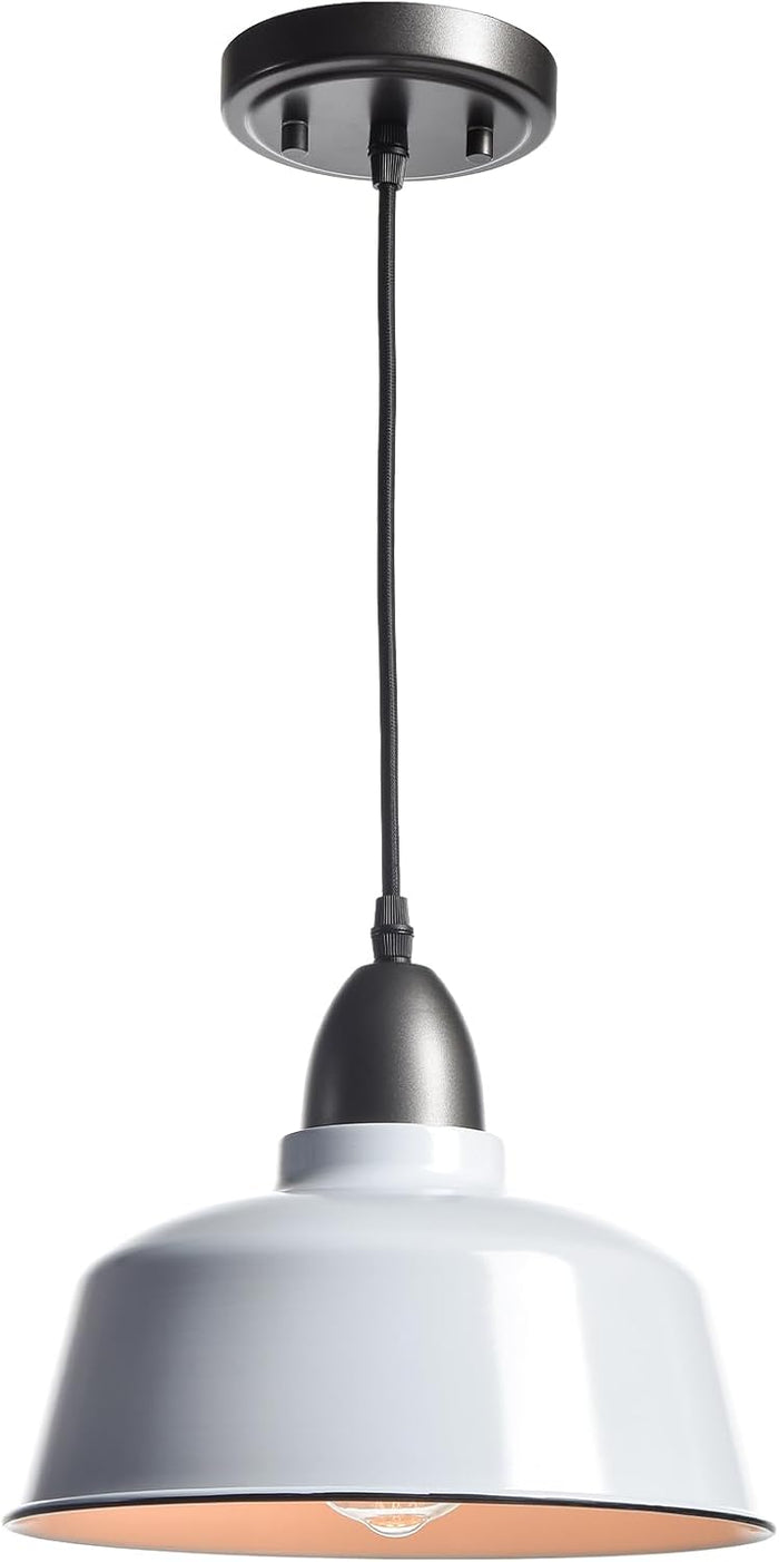Modern Farmhouse White Pendant Light, Macaron Dome