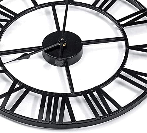 Large Outdoor Indoor Waterproof Metal Wall Clock, Completely Silent, 24 inch ...
