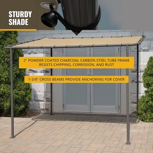 ShelterLogic 10' x 6' Solano Gazebo Slanted Canopy Charcoal Carbon St...