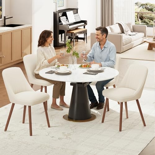 MALOL Upholstered Dining Chairs Set of 4, Modern Fabric Kitchen Chairs with B...