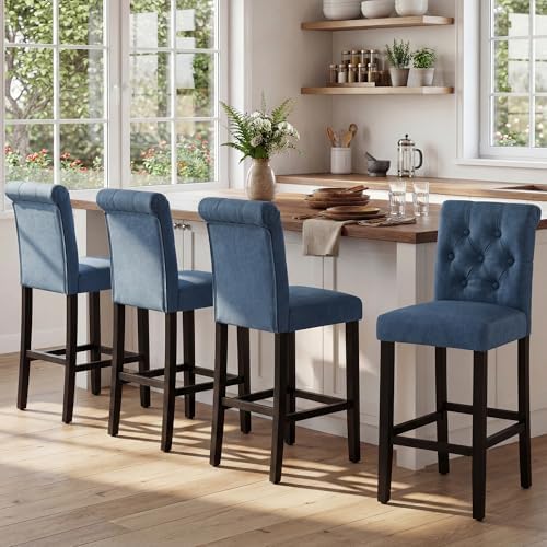LSSBOUGHT 24 Inches Upholstered Counter Stools, Bar Stools Set of 2, Fabric C...