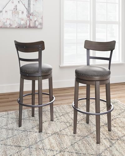 Signature Design by Ashley Caitbrook Swivel 30" Bar Height Bar Stool, Gray