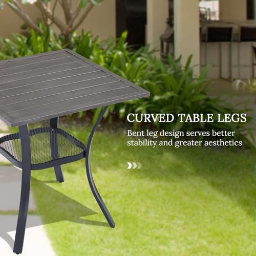 VICLLAX 3 Pieces Patio Dining Set for 2, Outdoor Furniture Set Includes 1 Sma...