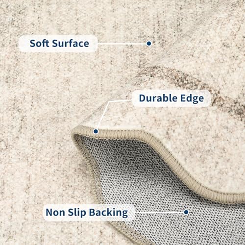 GarveeHome Scalloped Washable Rugs 5x7 Rug for Living Room Modern Non Slip