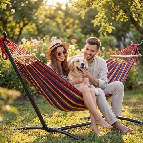 everyfun double hammock with stand for 2 person, main product view