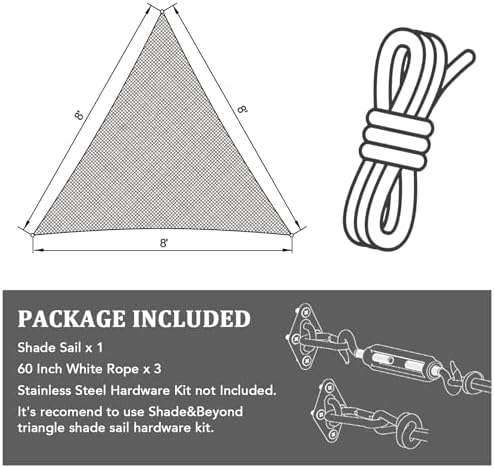 Shade&Beyond 16'X16'X16' Sun Shade Sail Light Grey Triangle