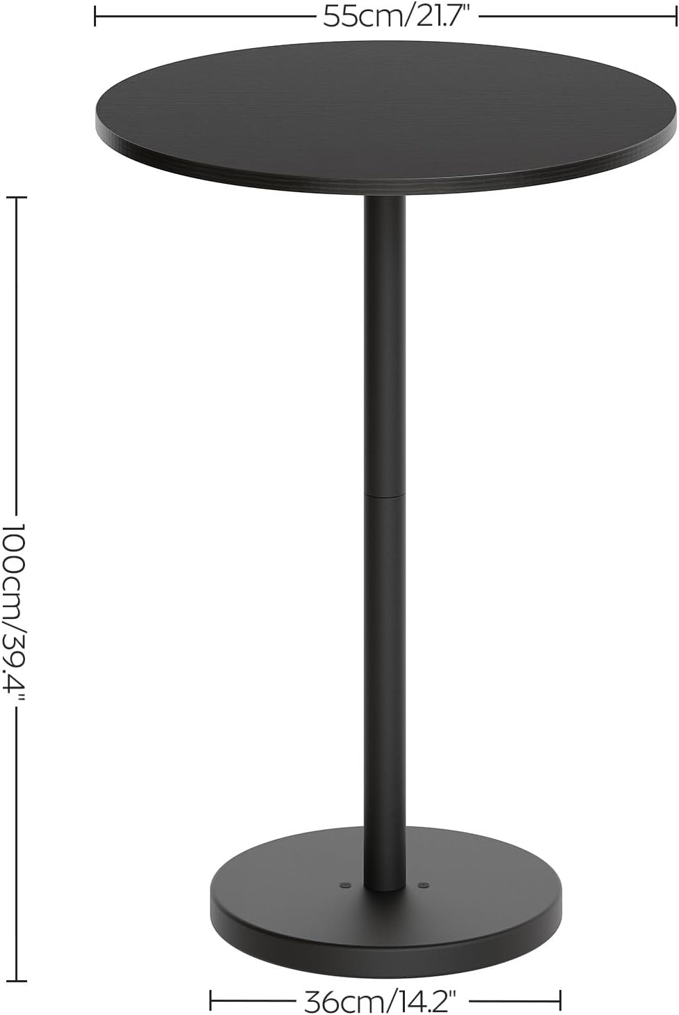 YATINEY Bar Table, Round Bar Table Set of 2, Counter Height Table, Pub Cockta...
