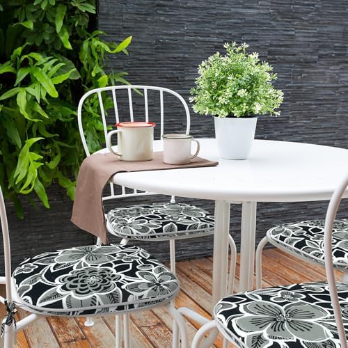 Indoor/Outdoor Chair Cushions 16x17 Inch, Patio Chair Cushions with Ties, All...