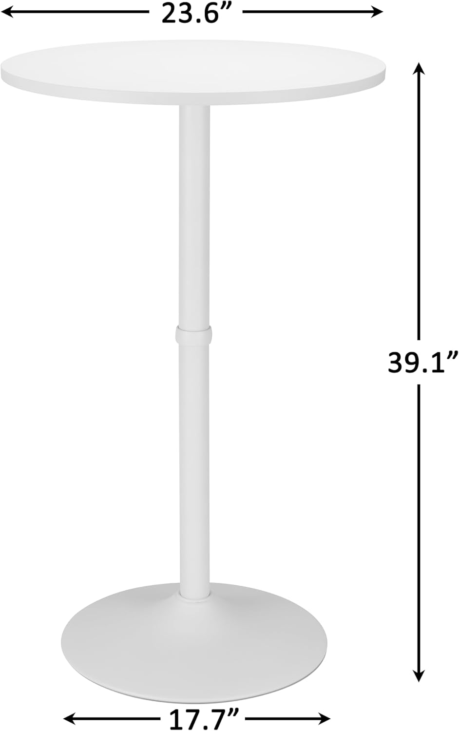 Finnhomy 24'' Round Cocktail Bar Table with Metal Base, Tall Bistro P...