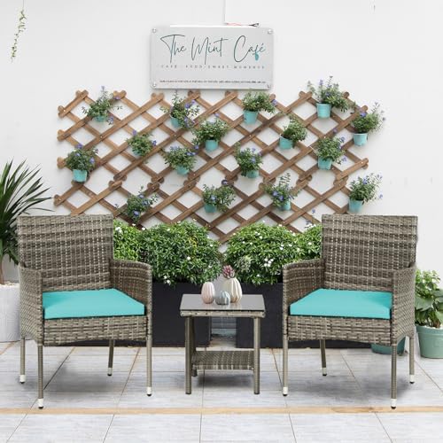 PayLessHere Set of 3 Outdoor Furniture Set Patio Furniture Set Gray Conversat...
