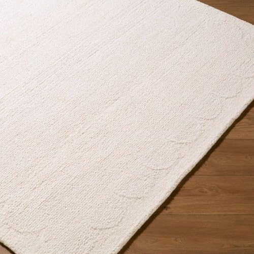 Hauteloom Kazuto Wool Living Room, Bedroom Area Rug - Border Textured - Conte...