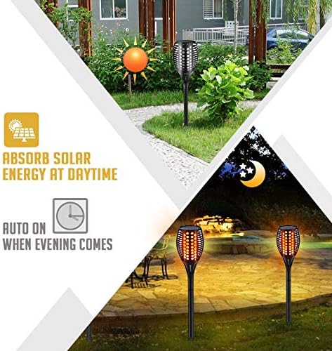 Aityvert Flickering Flame Solar Torch Lights Outdoor, 43" Tall, 2 Pack