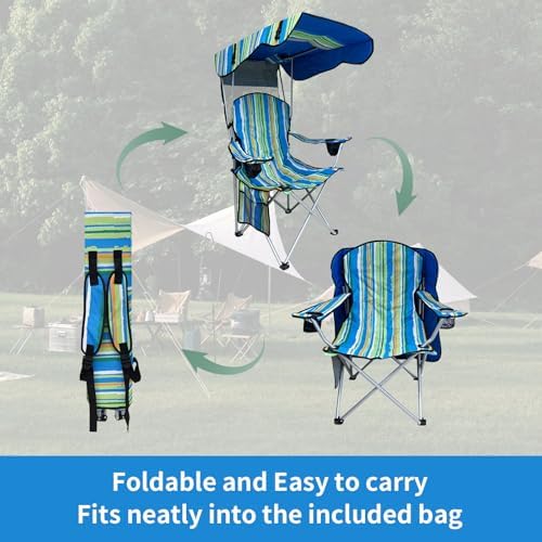 Camping Chair with Canopy Shade, Portable Folding Chair