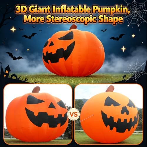 Giant 26Ft Halloween Inflatables Pumpkin Decorations with Blower, 3D Design
