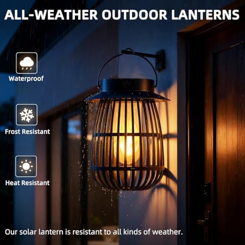 Gen2 Solar Flame Lanterns Halloween Solar Lights for Outdoor Decorations