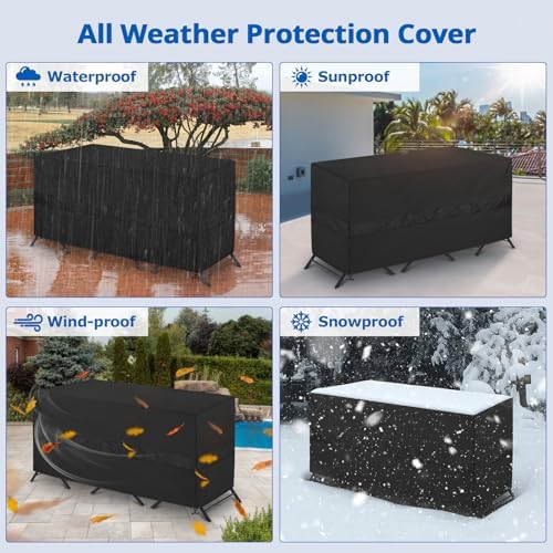 SunPatio Bistro Set Cover Waterproof, Outdoor Patio 3 Pieces Furniture Set Ta...