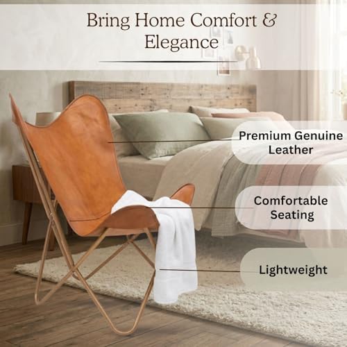 Shy Shy Let’s Touch The Sky Leather Living Room Chairs-Butterfly Chair Brown ...