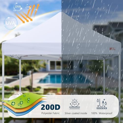 MASTERCANOPY 10x10 Heavy Duty Pop Up Canopy Tent with Roller Bag(White)