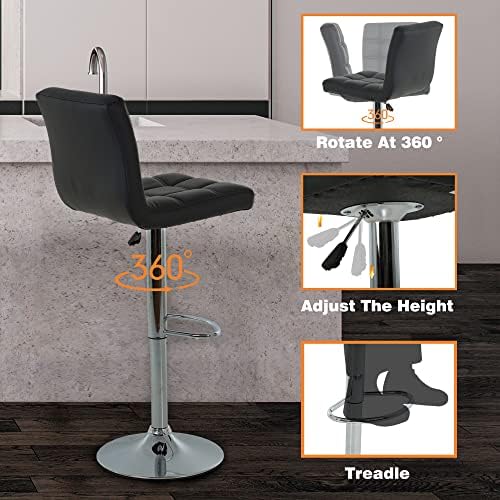BestOffice Modern Bar Stool Set of 2 Barstools Height Adjustable Counter Heig...