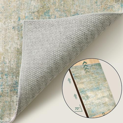 Tangsoo Abstract 5x7 Washable Area Rugs for Living Room, Non Slip Large Rug