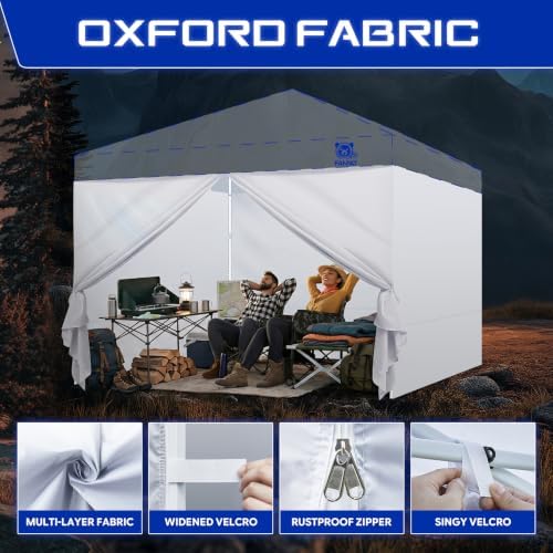 FANPAT 10x10 Canopy Sidewalls & Door for Canopy, Gray (4PCS Sidewalls Only)