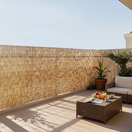 VEVOR Natural Reed Fencing, 4 ft x 16.4 ft, 3 Pack Decorative Natural Reed Fe...