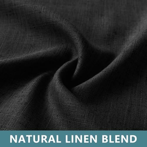 KOUFALL Black Curtains 96 Inches Long for Living Room,Sheer Linen Boho Canopy...
