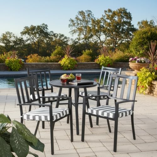 Outdoor 18 inch Square Patio Dining Chair Pads – Comfortable Fiber-Filled Sea...