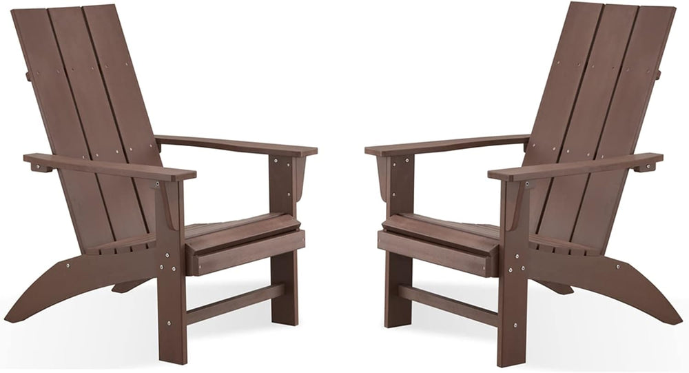 Psilvam Modern Adirondack Chairs Set of 2, Oversized,Dark Brown