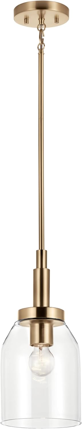 Kichler Madden Mini Pendant Light, Clear Glass, Champagne Bronze