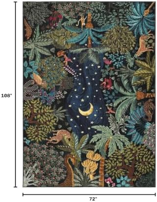 GarveeHome 6x9 Area Rug Jungle Green Washable Rugs for Living Room Bedroom, S...