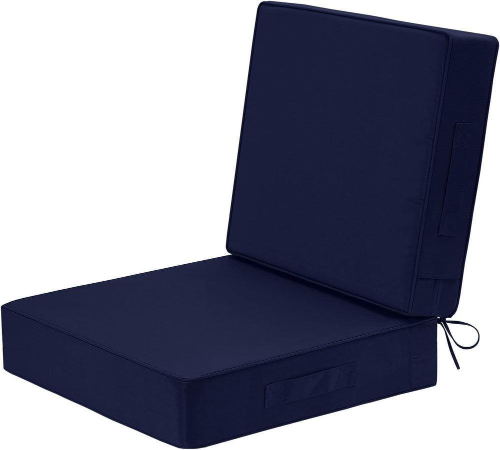 Wellsin Outdoor Deep Seat Patio Cushions, 24 x 24 Waterproof & 3-Year Fad...