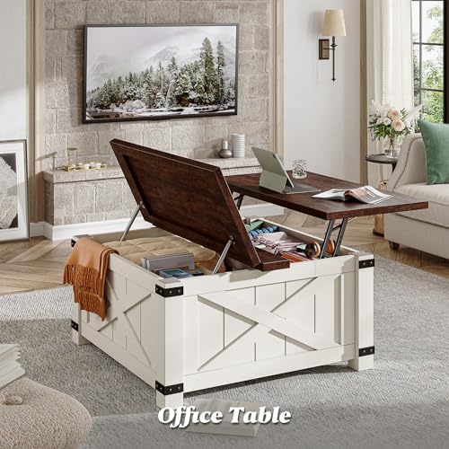 EnHomee Lift Top Coffee Table with Storage, 36" Farmhouse Coffee Tables ...