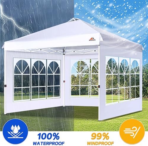 SCOCANOPY SideWall with Window for 10x10 Canopy Frame, 2 Pcs Sunwalls Only,White